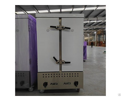 Flat Door Cng Gas 24 Trays Vertical Rice Steamer Cabinet With High Quality Stainless Steel