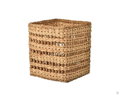 Square Reinforced Seagrass And Watercress Woven Laundry Basket