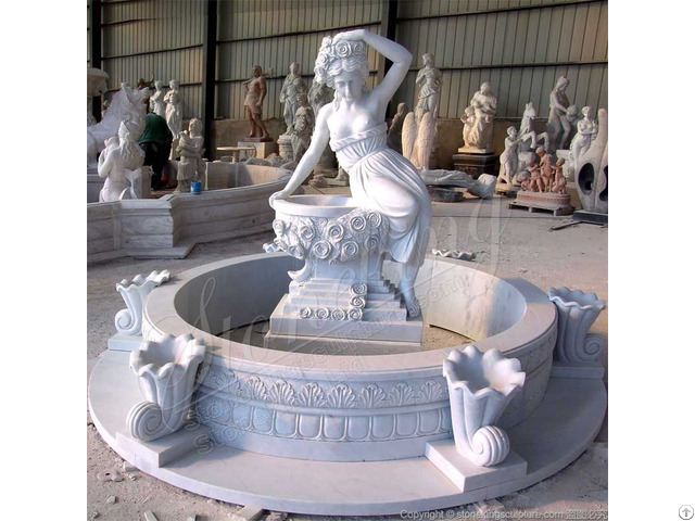 Manufacturer White Marble Lady Statue Water Fountain For Outdoor Garden And Home Decor