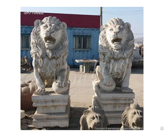 Manufacturer Hand Carved Marble Lion Statue For Outdoor Garden And Home Entrance Decoration
