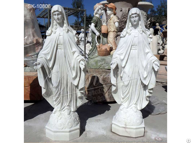 White Marble Blessed Virgin Mary Statue For Church And Home Factory Supplier