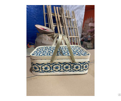 Bamboo Storage Box Basket With Lids And Handles, Woven Storage Gift Box, Manufactured In Vietnam