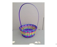 Colored Bamboo Storage Basket With Handles Gift Box Vietnam