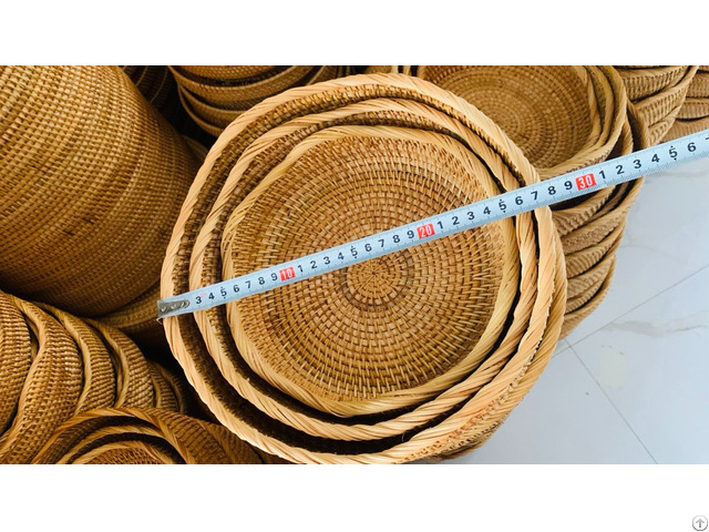 Wicker Woven Rattan Food Storage Bowl Basket