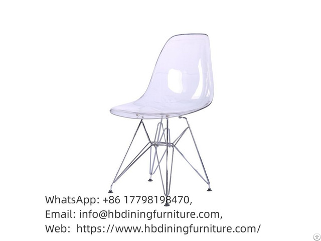 Thin Iron Legs Clear Plastic Dining Chair Dc P01pm