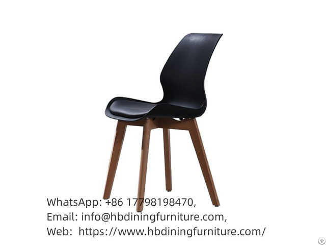 Wood Frame And Plastic Seat Stacking Chair Dc P74