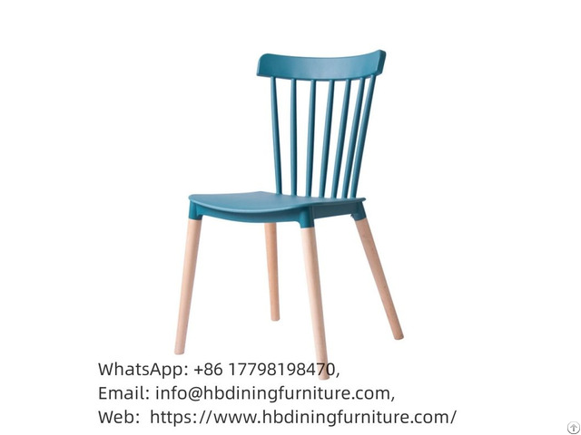 Dining Chair Windsor With Plastic Seat And Wooden Legs Dc P87