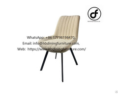 Velvet Dining Chair With Large Cushion And Metal Legs