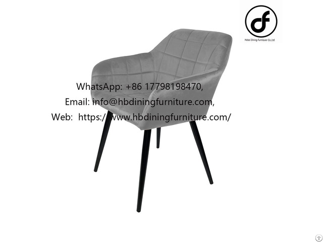 Leisure Furniture Metal Legs Velvet Armchair