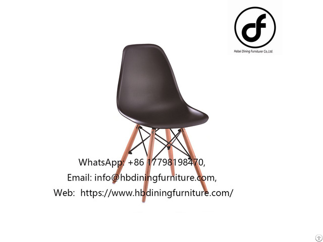 Pp Wooden Leg Plastic Dining Chair