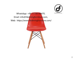 Red Plastic Upholstered Dining Chair