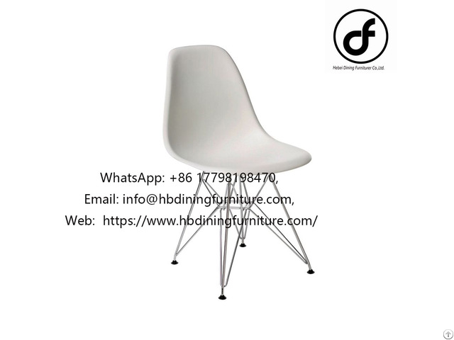 Metal Cross Leg Plastic Dining Chair