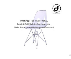 Translucent Plastic Metal Leg Dining Chair