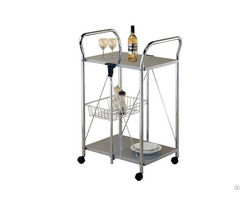 Handle Frame Two Tier Foldable Trolley