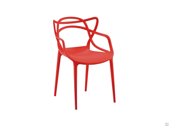 One Piece Plastic Dining Chair With Hollow Backrest Dc N01