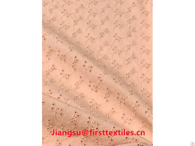 Polyester Cotton All Over Eyelet Embroidery Fabric