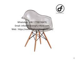 Plastic Armchair With Wooden Legs