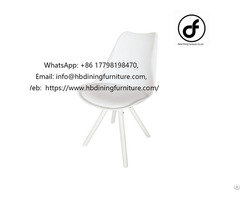 White Wooden Leg Plastic Dining Chair