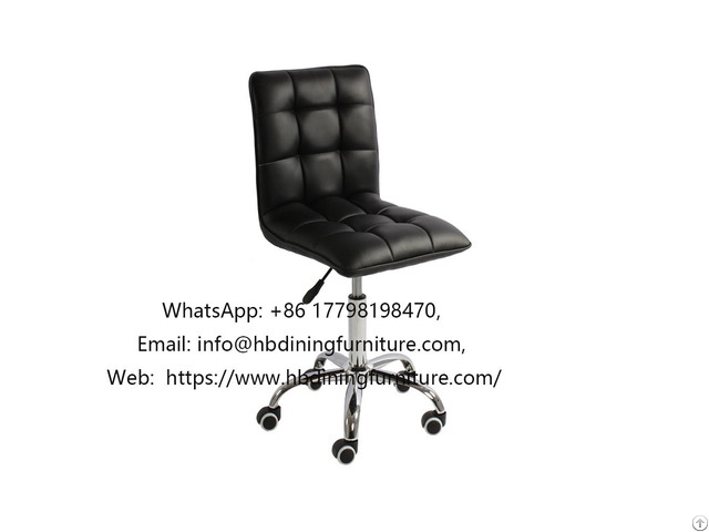 Checkered Leather Lift Office Chair