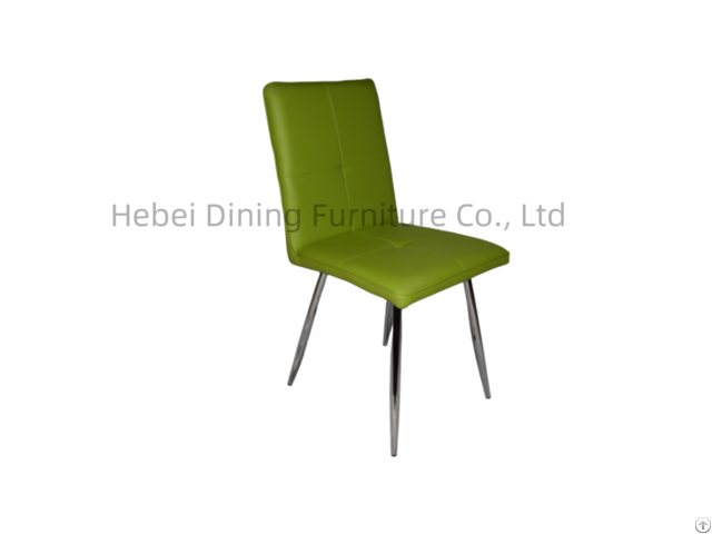 Pu Leather Dining Chair With Backrest Metal Legs For Home Indoor Restaurant