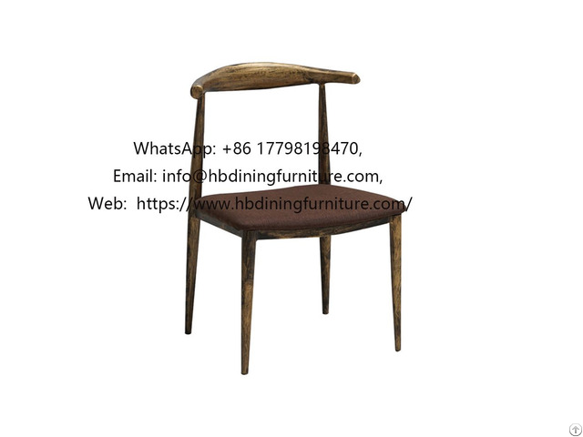 Iron Metal Dining Chair With Armrests