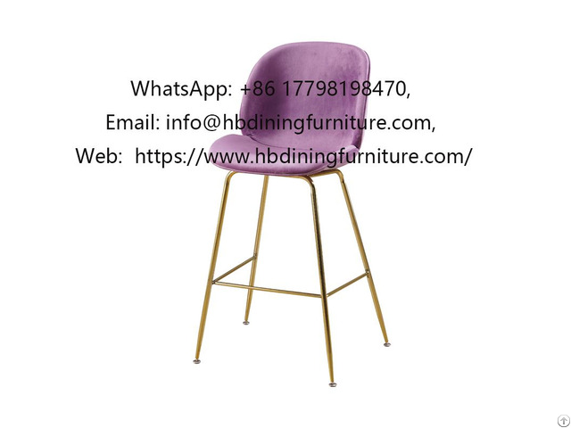 Velvet Gold Painted High Bar Chair