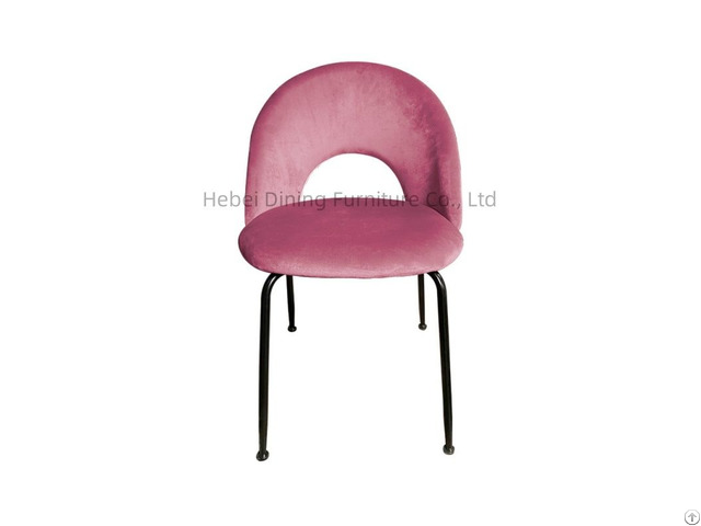 Velvet Sofa Chair Upholstered Backrest Metal Leg