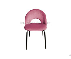 Velvet Sofa Chair Upholstered Backrest Metal Leg