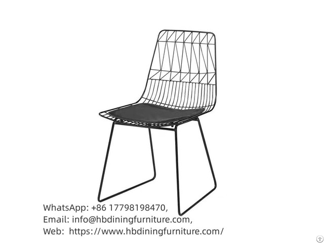 Black Metal Chairs Hollow Wire Dining Chair Dc W01