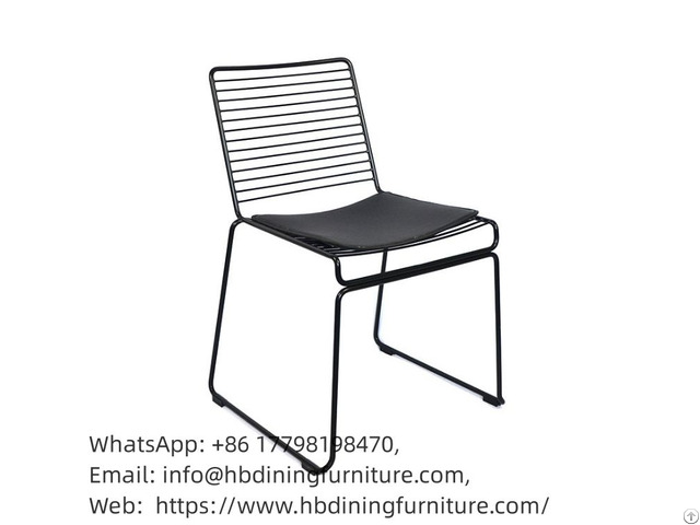 Hollow Design Black Wire Dining Chair Dc W06