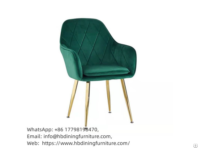 Velvet Soft Back Chair With Gold Plated Leg Dc R04