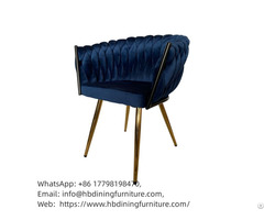 Velvet Dining Chair Petal Armchair Gold Plated Legs Dc R33