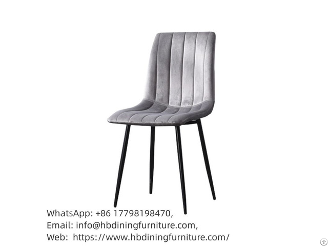 Velvet Dining Chair Striped Cushion Metal Legs Dc R15