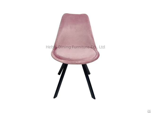 Upholstered Velvet Chair With Iron Legs