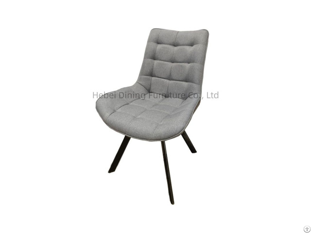 Fabric Dining Chair Backrest With Metal Legs