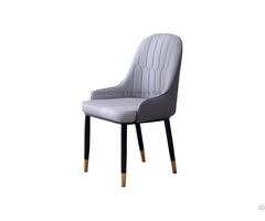 High Back Leather Dining Chair With Gold Plated Legs