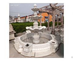 Manufacturer White Marble Three Tier Water Fountain For Outdoor Garden And Courtyard Decoration