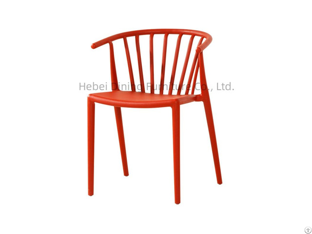 Colorful Hollow Durable Pp Semi Enclosed Backrest Dining Chair