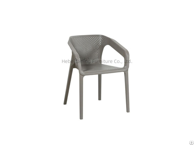 Gray Plastic Armchair With Wide Backrest