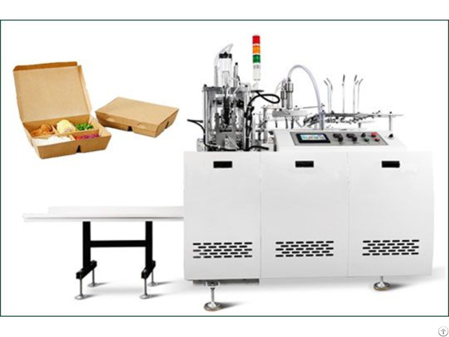 Chj D Automatic Paper Lunch Meal Box Making Forming Machine