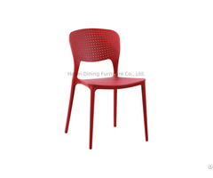Red Plastic Dining Chair With Backrest