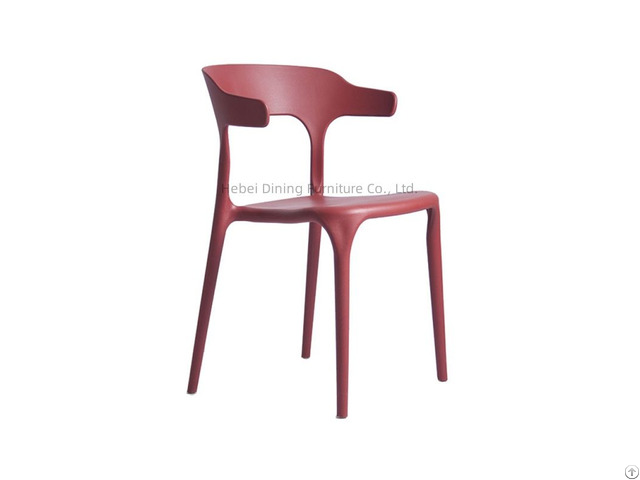 Colorful Plastic Dining Chair With Short Armrests