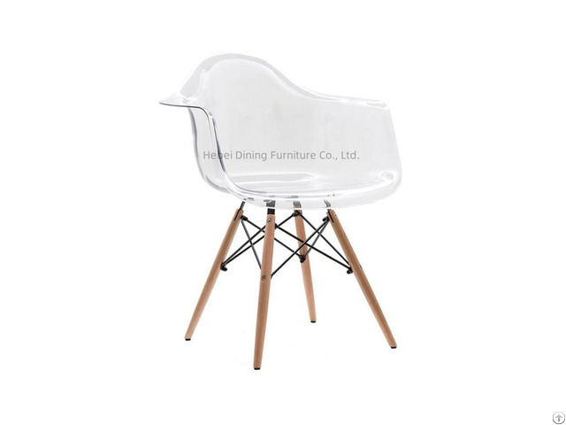 Acrylic Plastic Armchair Wooden Legs