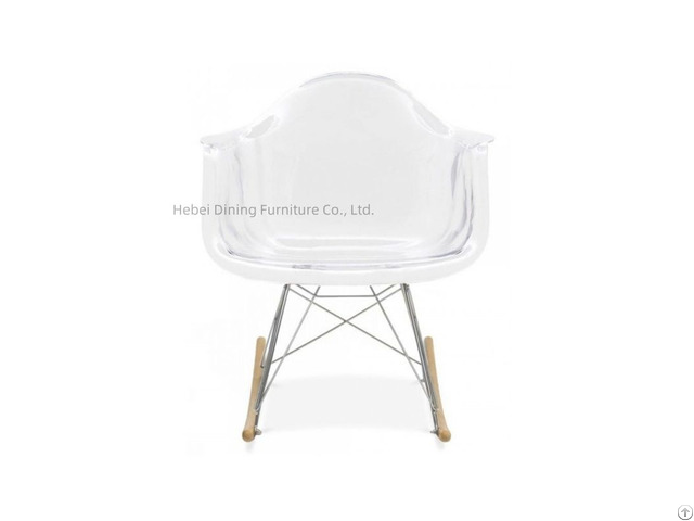 Acrylic Rocking Armchair Plastic Seat