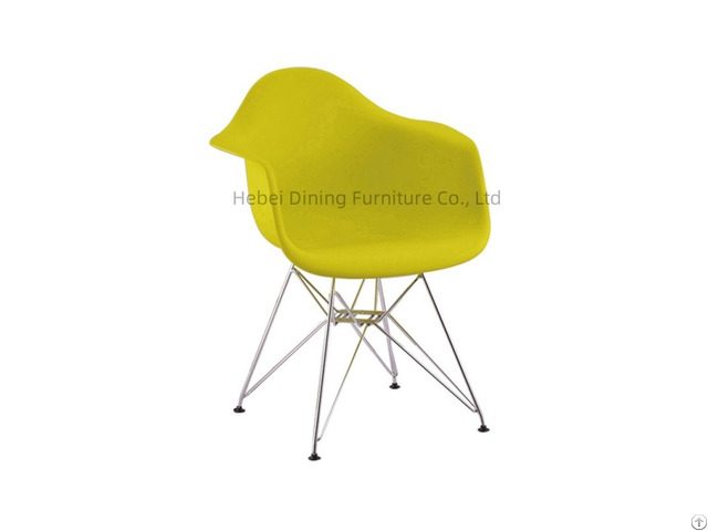 Plastic Dining Chair With Thin Iron Legs