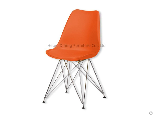 Wholesale Plastic Dining Chair With Thin Iron Legs