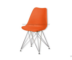 Wholesale Plastic Dining Chair With Thin Iron Legs