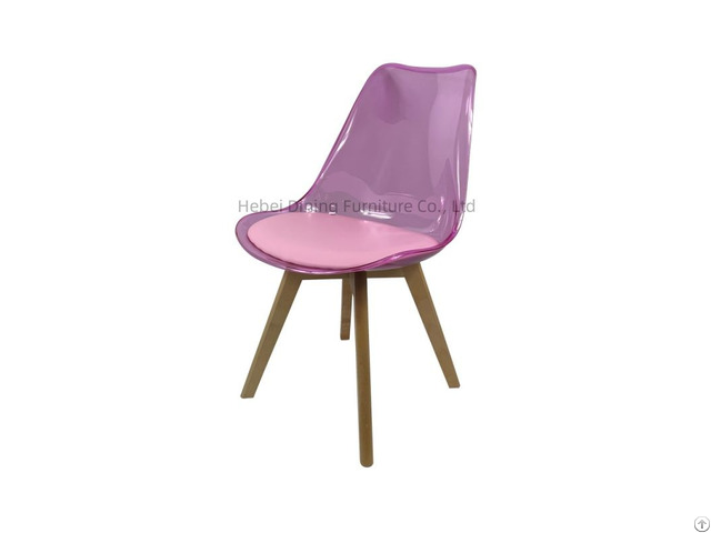 Transparent Acrylic Wood Leg Dining Chair