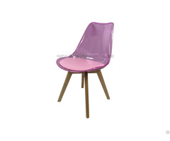 Transparent Acrylic Wood Leg Dining Chair