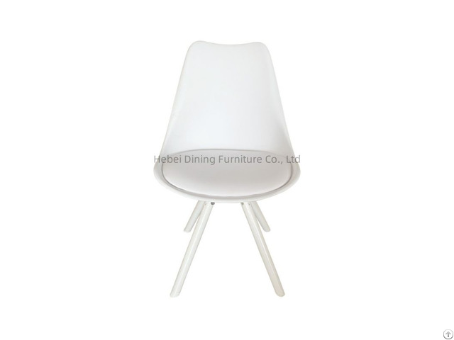 Soft Seat Shell Cover Wooden Legs Plastic Dining Chairs